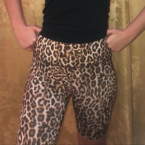 Cheetah print biker shorts